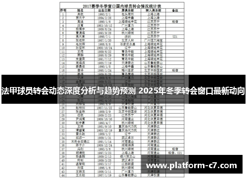 法甲球员转会动态深度分析与趋势预测 2025年冬季转会窗口最新动向