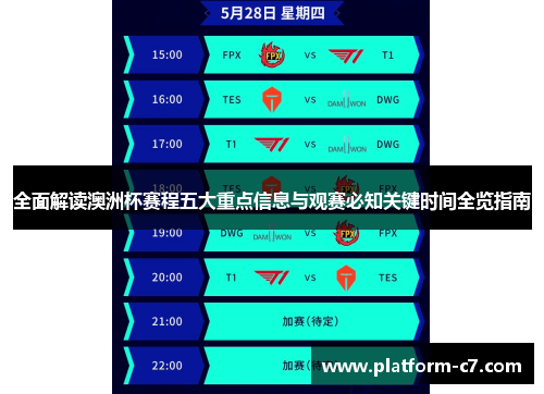 全面解读澳洲杯赛程五大重点信息与观赛必知关键时间全览指南